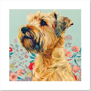 Retro Soft-coated Wheaten Terrier: Pastel Pup Revival Posters and Art